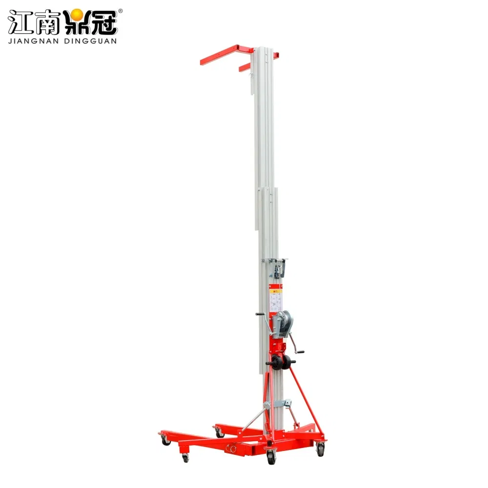 New Manual Hand Cranked Aluminum Alloy Lift Portable Lifting Platform Adjustable Height for Warehouse Maintenance
