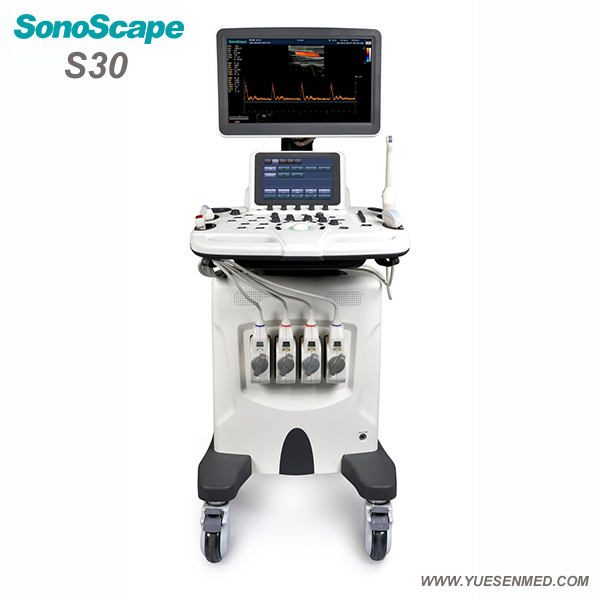 Hospital Medical Sosonoscape S30 3/4D Color Doppler Trolley Mobile Ultrasound Machine
