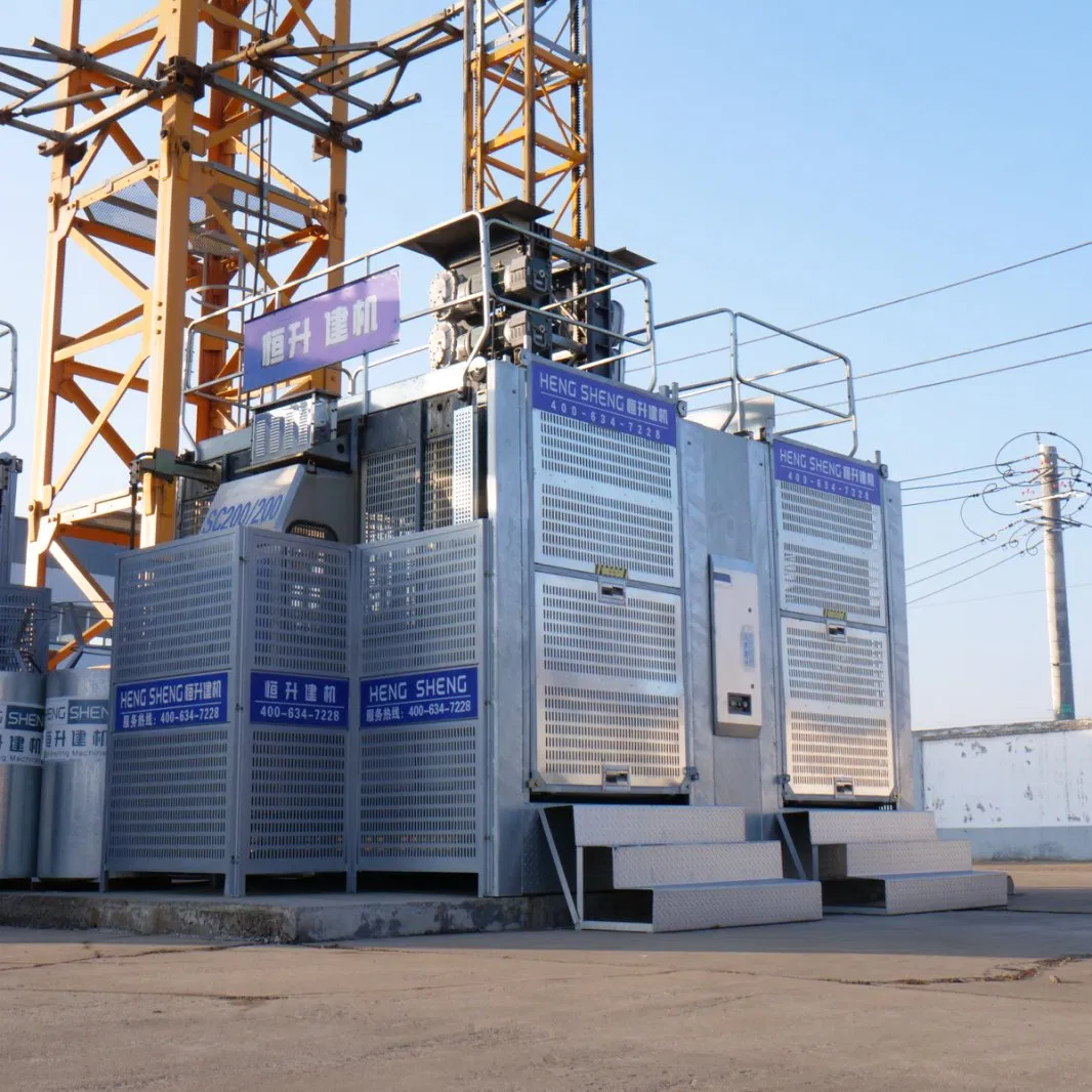 High-Stability Construction Site Elevator 0-50 M/Min Sc200/200 2 Ton Lifting Equipment