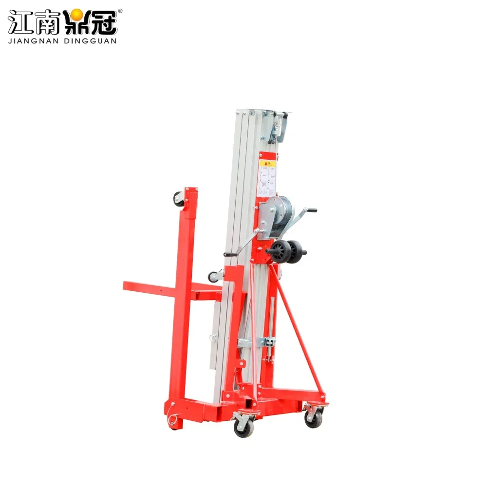 New Manual Hand Cranked Aluminum Alloy Lift Portable Lifting Platform Adjustable Height for Warehouse Maintenance