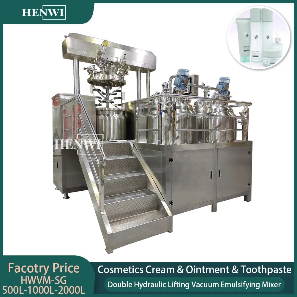 Customized Vacuum Lifting Emulsifying and Stirring Equipment for Cosmetics Toothpaste Production