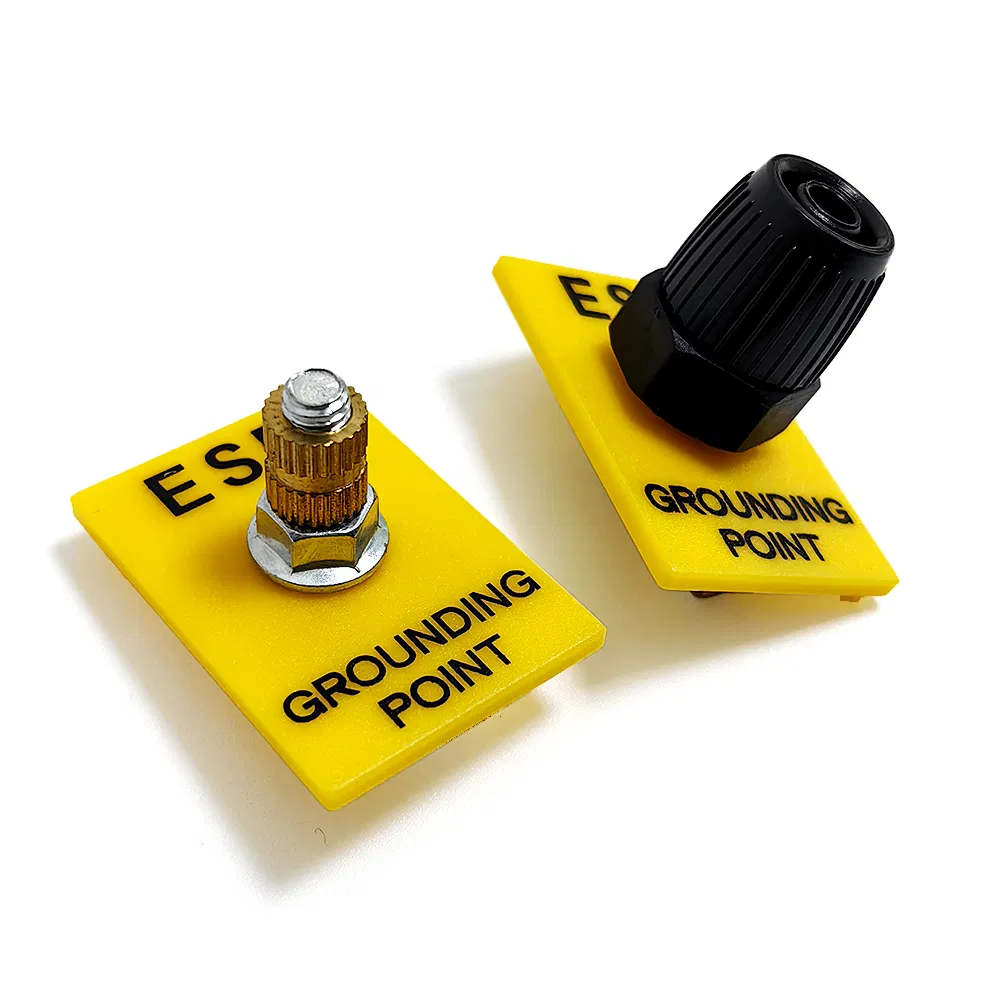 Yellow Grounding Plug Socket Anti-Static Grounding Equipment Component ESD Earth Facility 1X10mm Stud