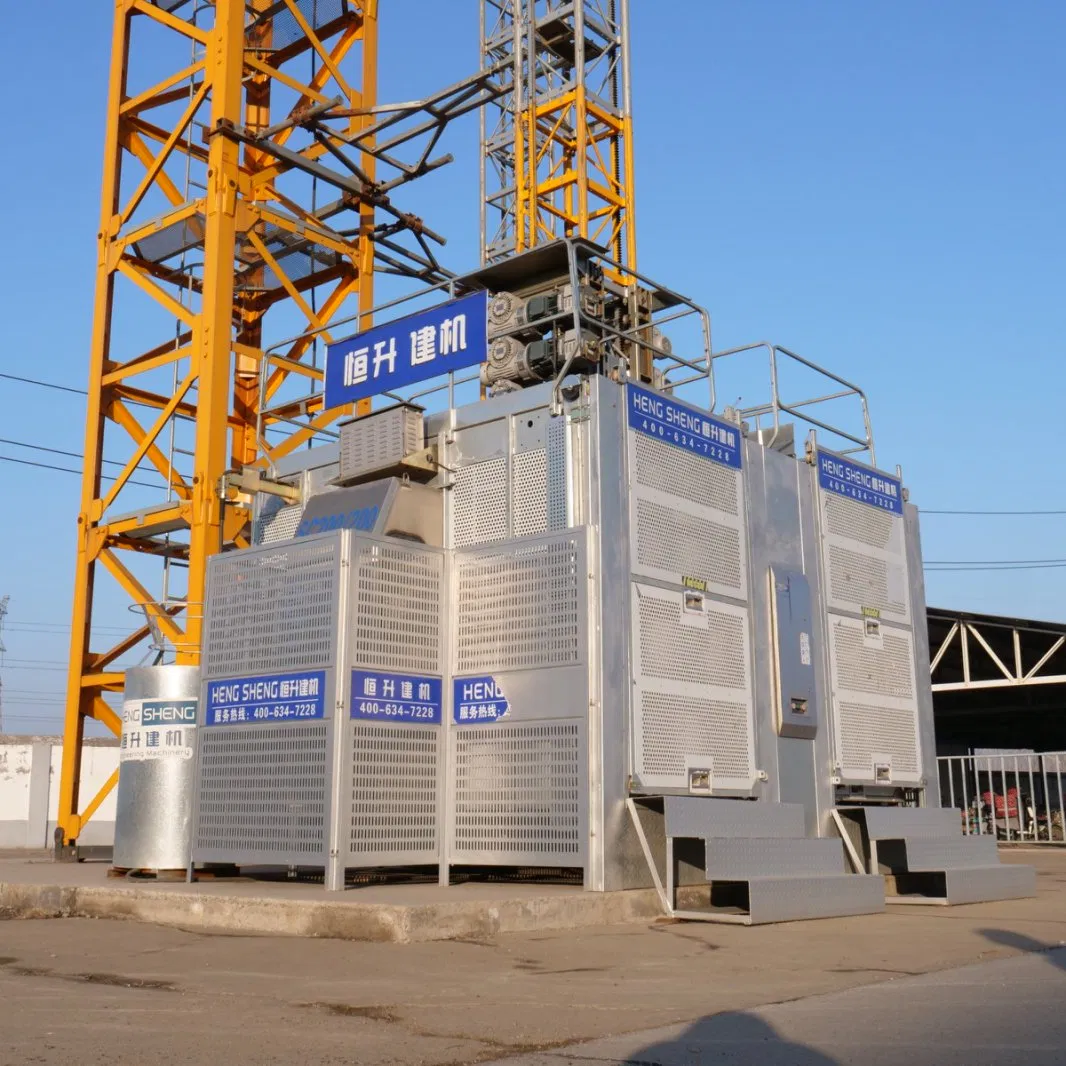 Construction Site Lifting Equipment 0-46 M/Min Sc200/200 2 Ton High Stability