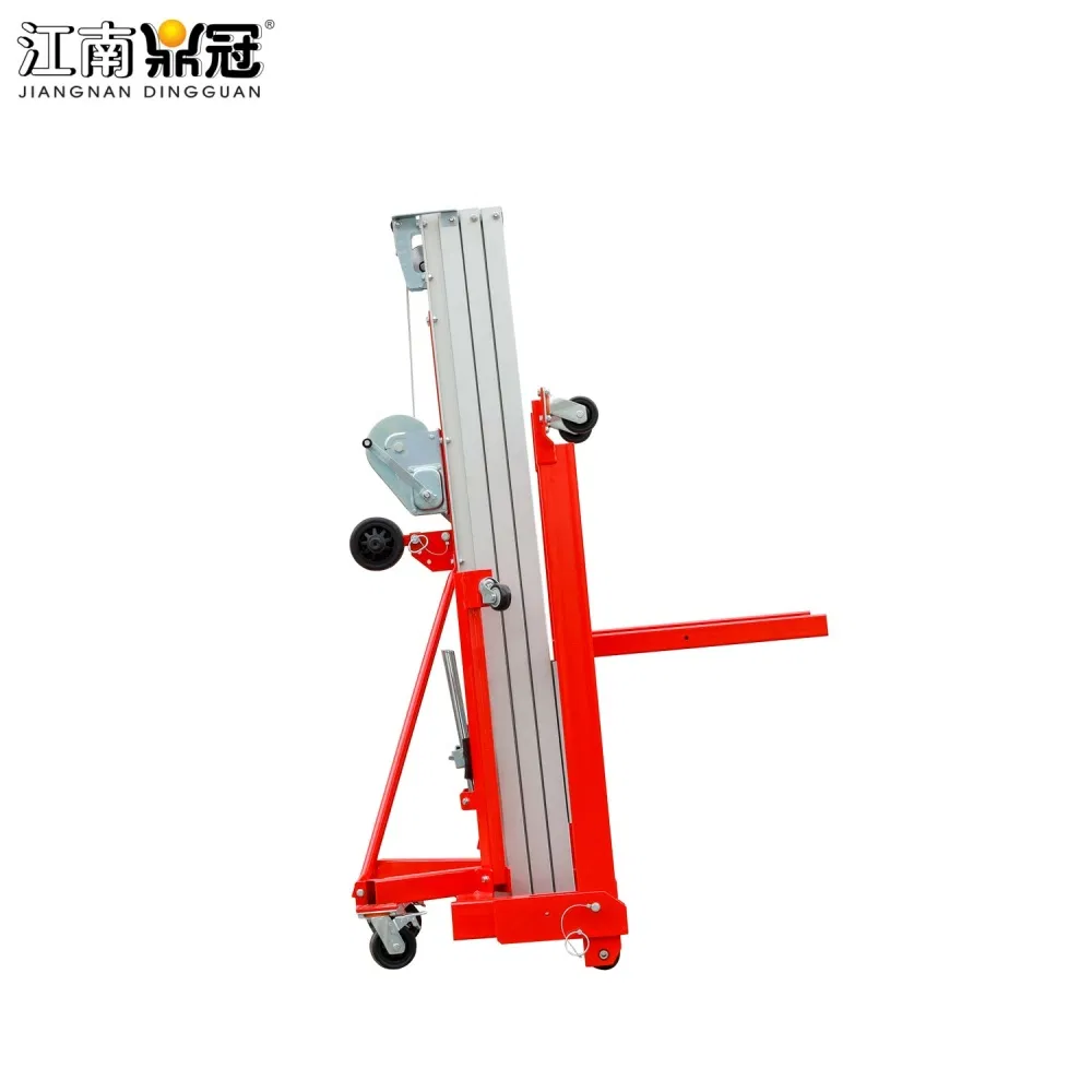 New Manual Hand Cranked Aluminum Alloy Lift Portable Lifting Platform Adjustable Height for Warehouse Maintenance