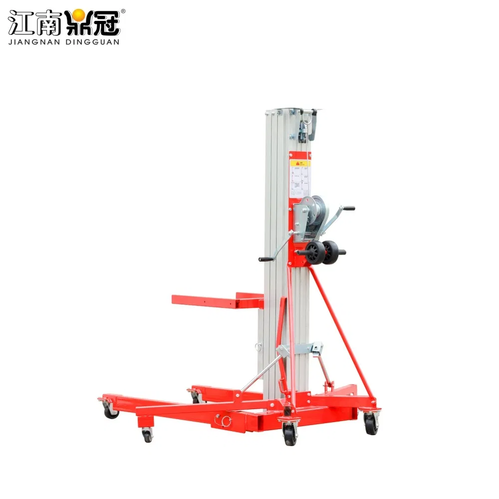New Manual Hand Cranked Aluminum Alloy Lift Portable Lifting Platform Adjustable Height for Warehouse Maintenance