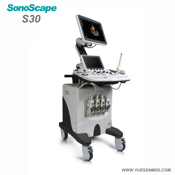 Hospital Medical Sosonoscape S30 3/4D Color Doppler Trolley Mobile Ultrasound Machine