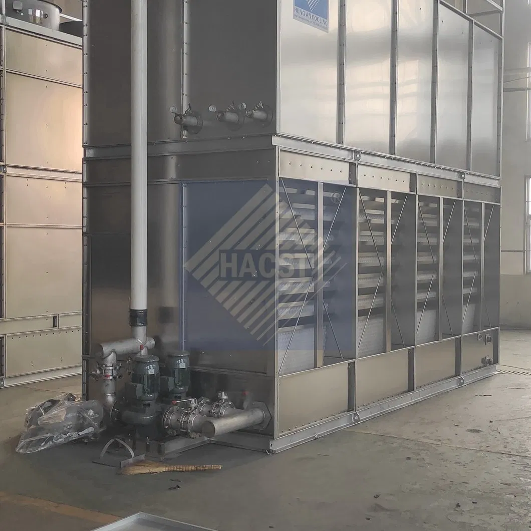 Closed Loop Cross Flow 60cbm Stainless Steel Coil Evaporative Water Cooling Tower System