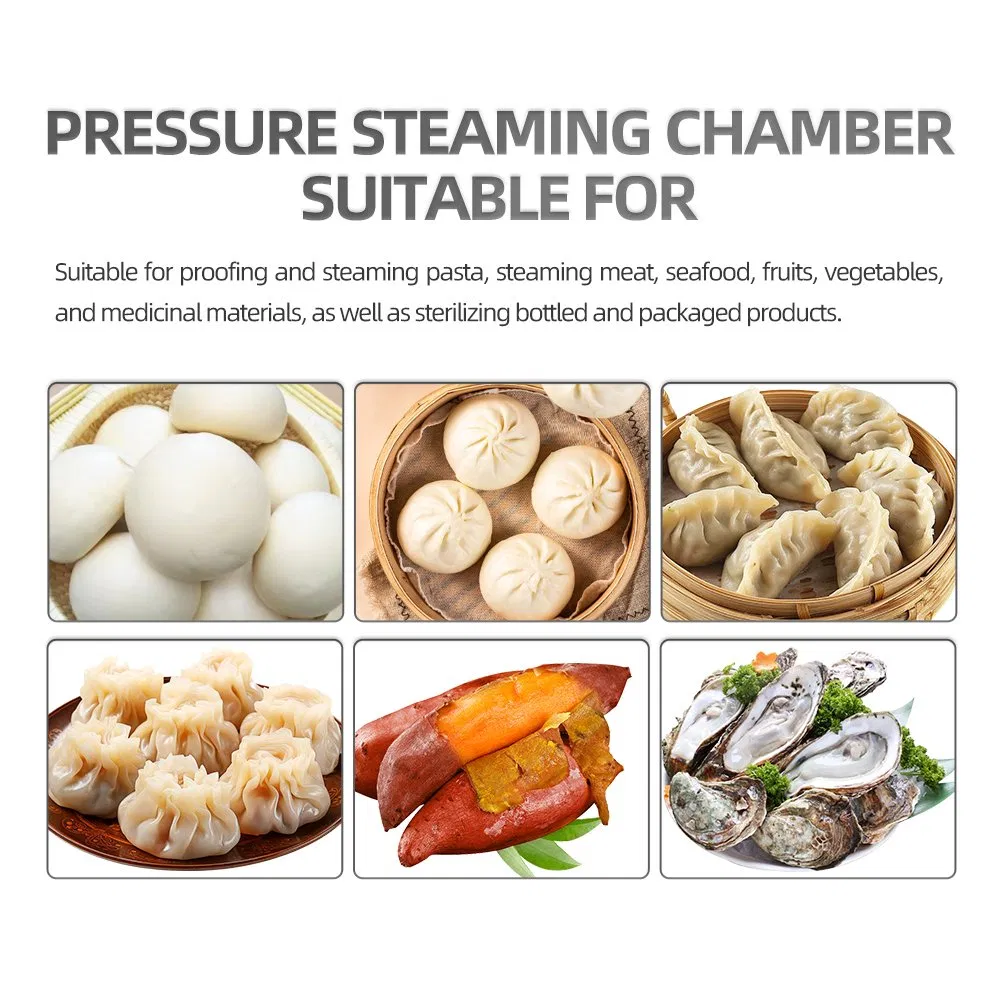 Heavy Duty Pressure Steam Chamber Bread Dough Bread Fermenting Uniform Steaming Machine for Chicken Wings Fish Fillet Buns in Large Food Oven Factories