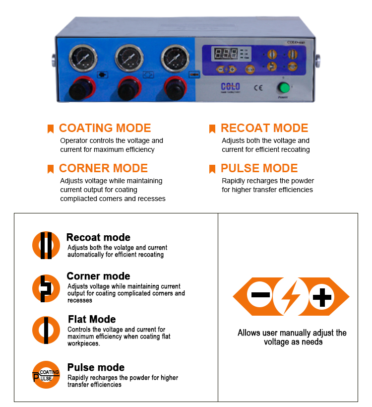 Colo-660V Manual Powder Coating Equipment for Metallic Spray