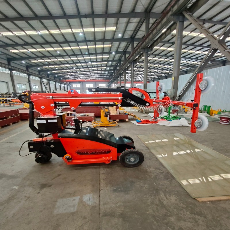 Compact Glass Suction Handling Cart, Space-Saving Solution for Workshop Glass Transfer