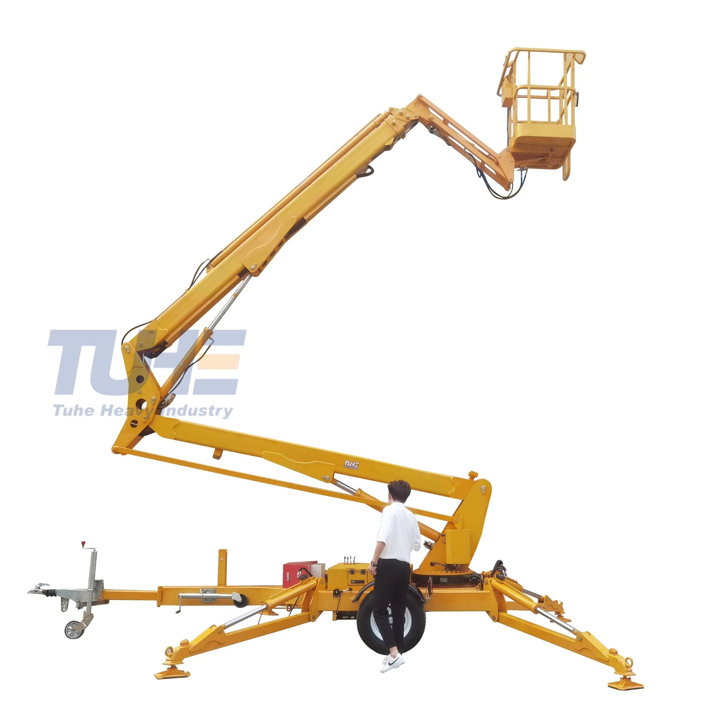 18m 20m 200kg Towed Hydraulic Articulating Boom Lift