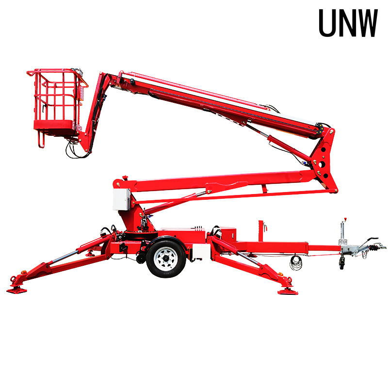 Hot Sale 16m Manlift New Trailer Mounted Articulated Cherry Picker Aerial Work Platform Farm