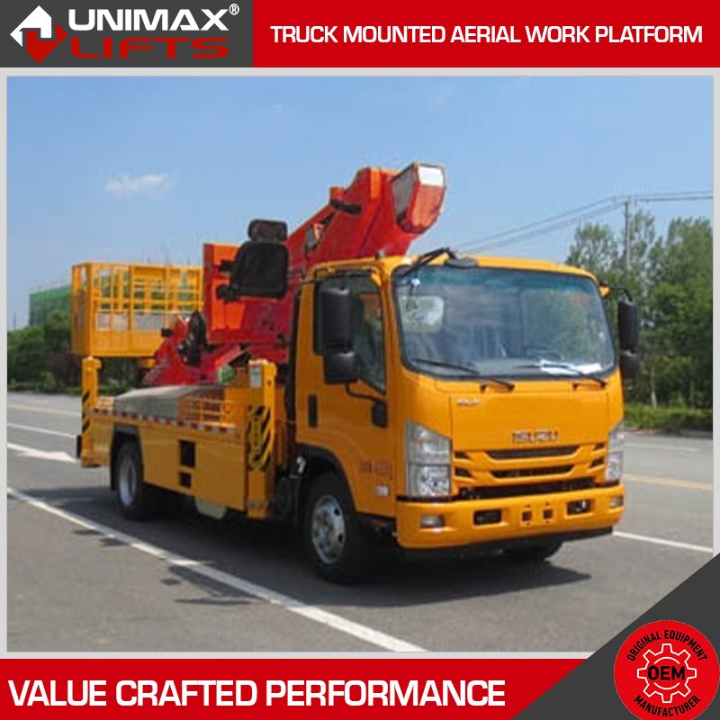 Innovative Haulotte Genie Jlg Tadano Dinolift Elliott 20m 30m 35m 40m 45m 60m Mobile Work Platform Truck Mounted Lift Aerial Boom Truck Elevated Work Platform