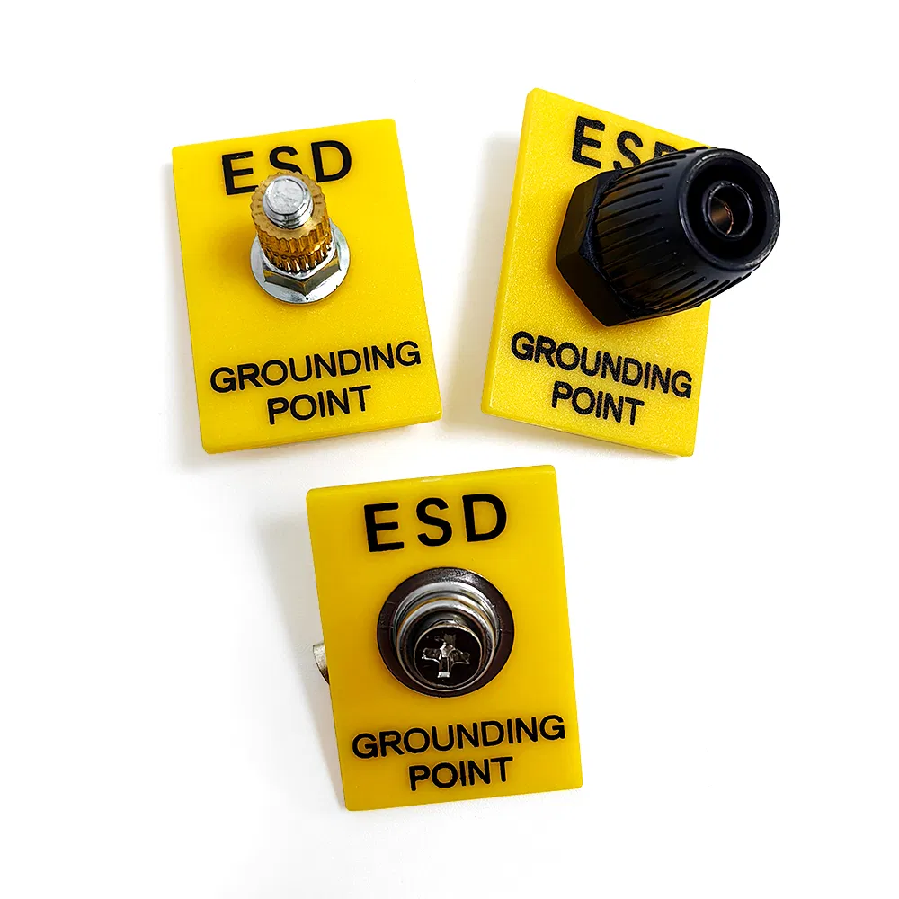 Yellow Grounding Plug Socket Anti-Static Grounding Equipment Component ESD Earth Facility 1X10mm Stud