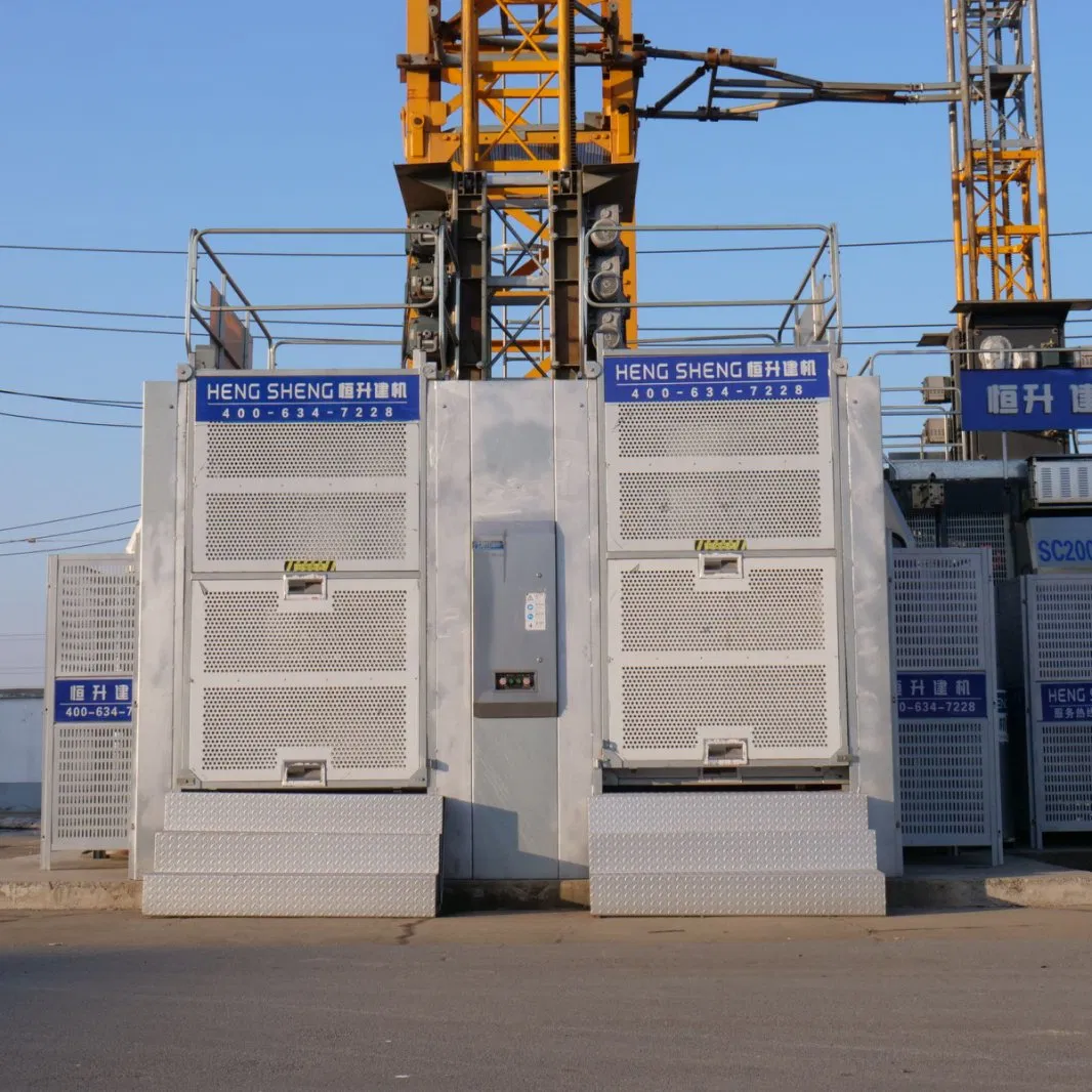 High-Performance Construction Site Elevator 0-50 M/Min Sc200/200 2 Ton Lifting Equipment Stable and Secure