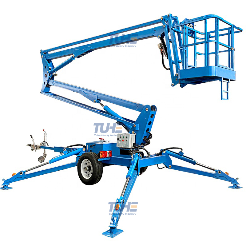 8-20 M 250kg Towable Telescopic Articulating Boom Electric Hydraulic Spider Lift