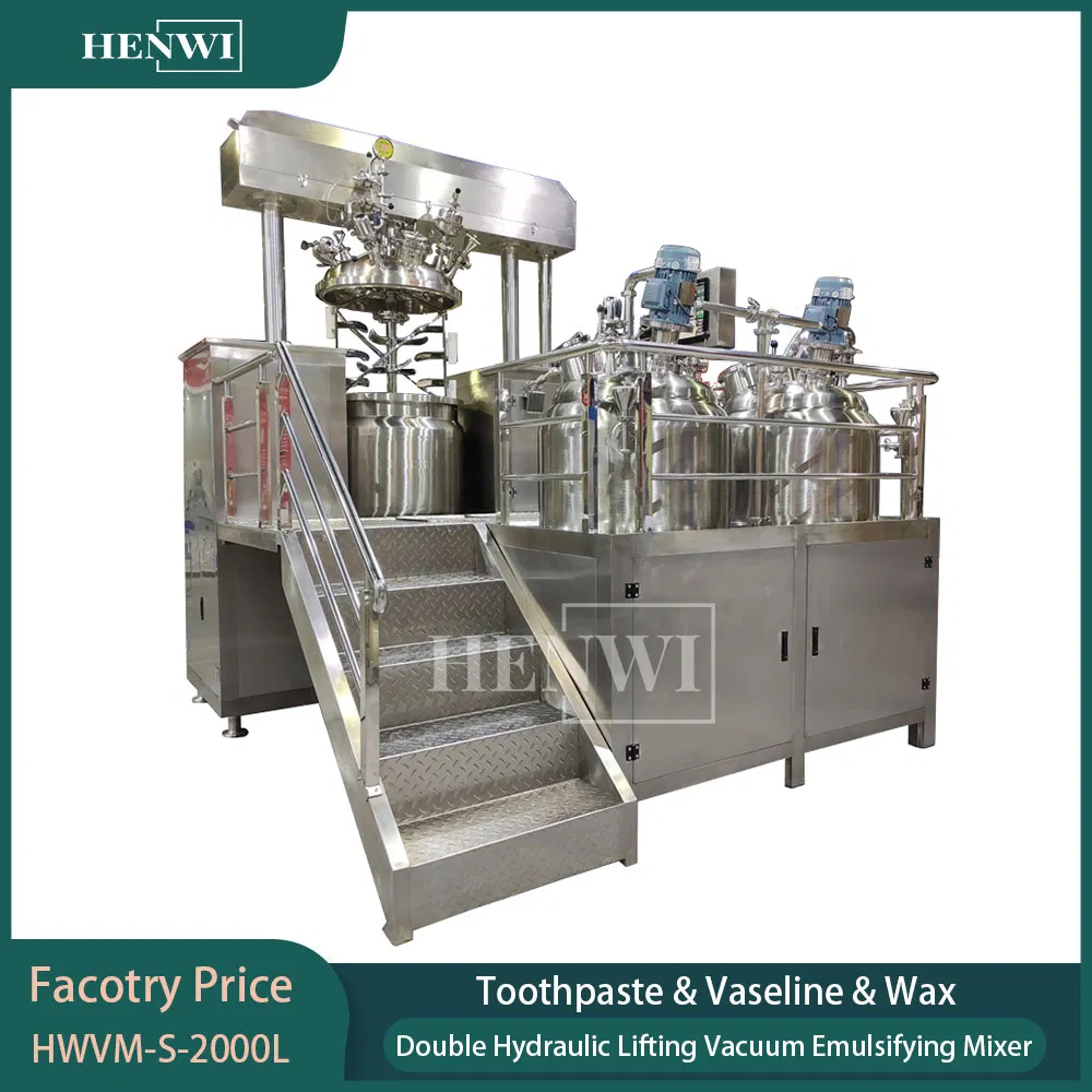 500L 1000L 2000L Vacuum Mixing Emulsifying Equipment for Cosmetic Cream Ointment Lotion Making and Mixing