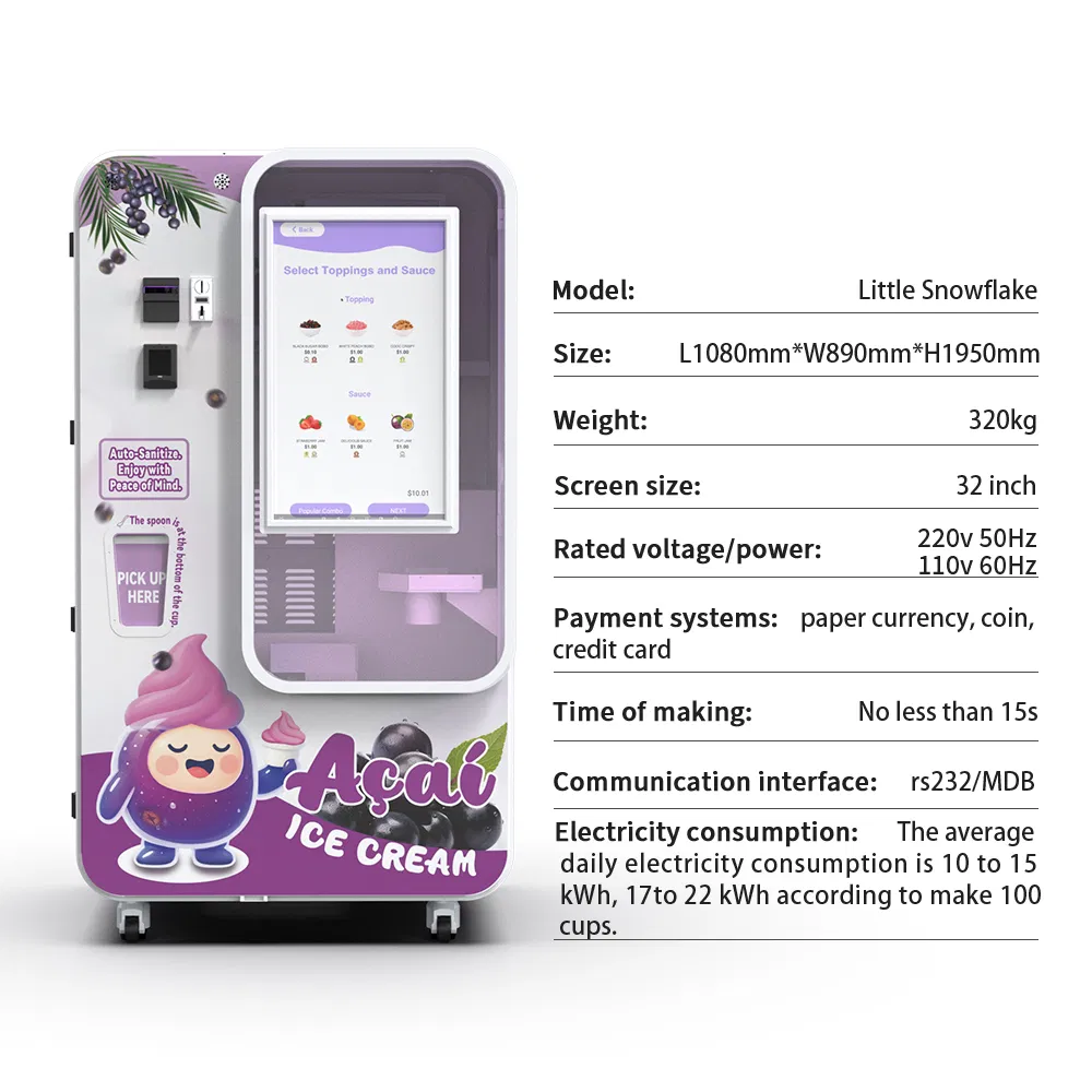 Compact Wall-Mount Ice Cream Vending Machine with Rear Service Access for Small Clinics