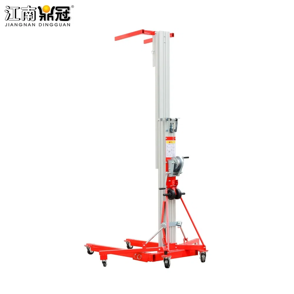 New Manual Hand Cranked Aluminum Alloy Lift Portable Lifting Platform Adjustable Height for Warehouse Maintenance
