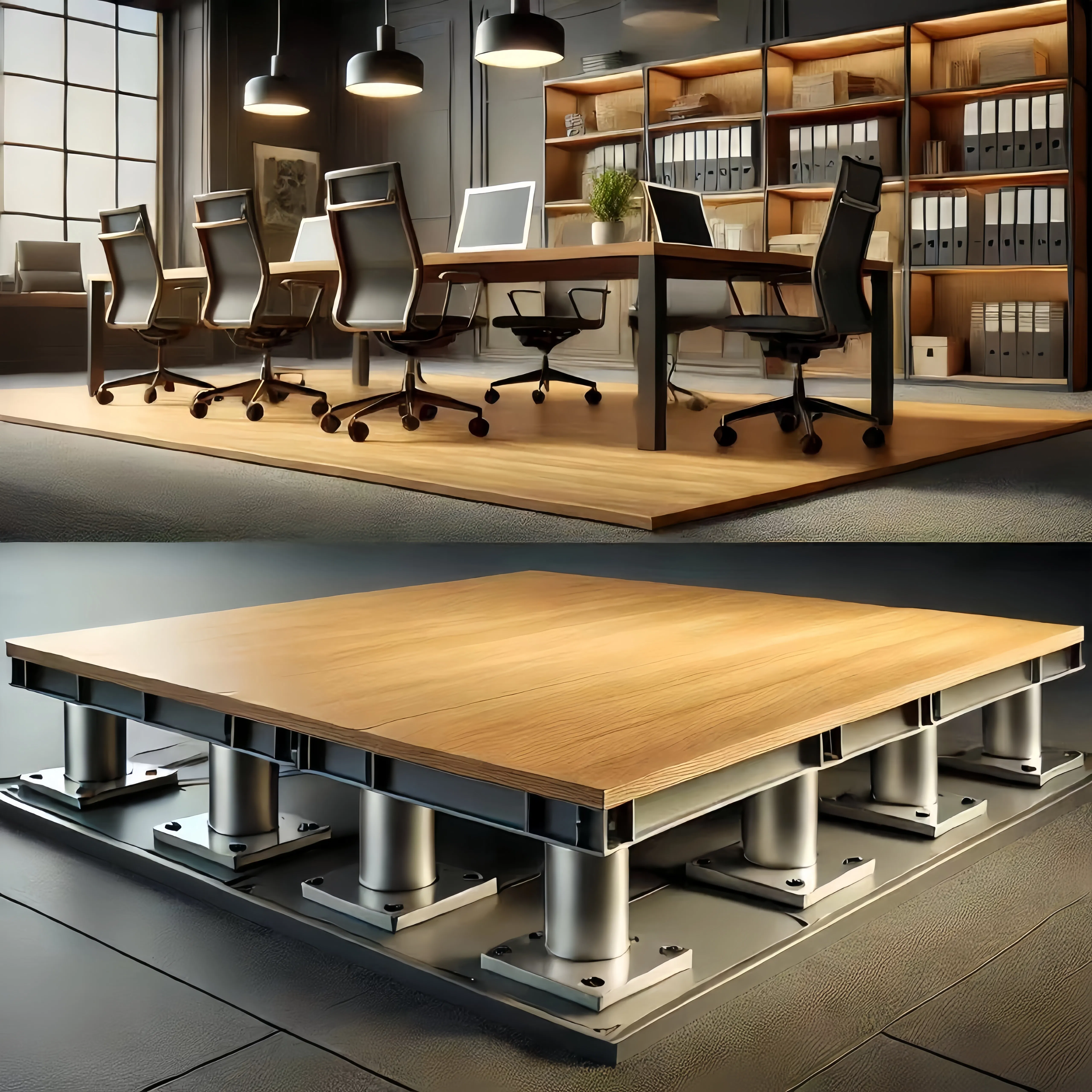 Lingding HDF Raised Floor System Ideal for High-Density Office Spaces