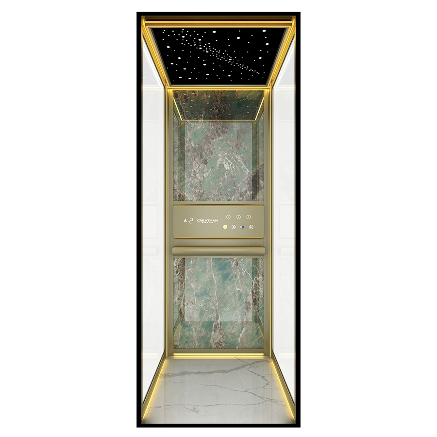 Ultra-White Tempered Explosion-Proof Glass Home Villa Elevator Lift