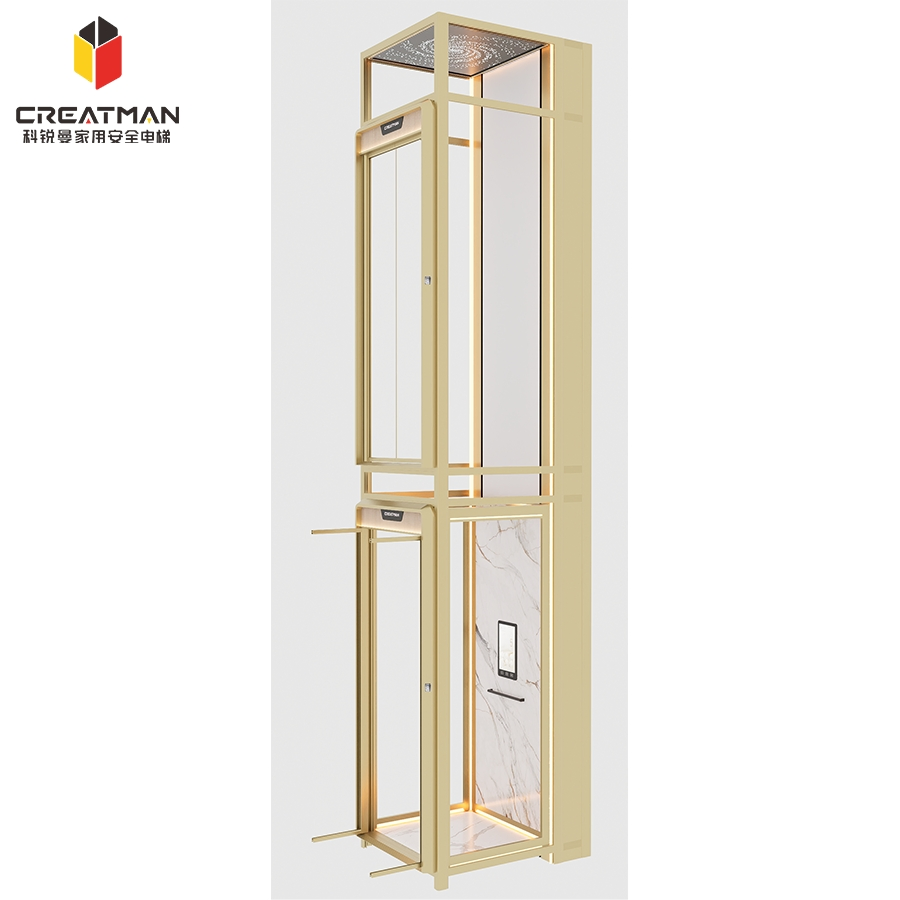 Long-Service-Life Low-Vibration Space-Saving Small Footprint Home Villa Elevator Lift