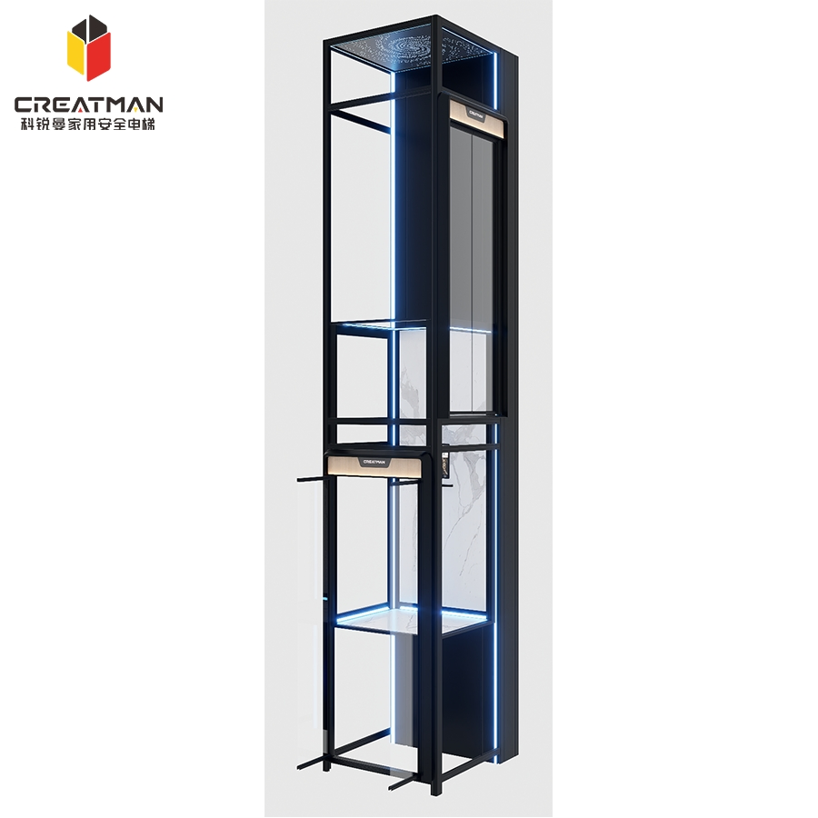 Long-Service-Life Low-Vibration Space-Saving Small Footprint Home Villa Elevator Lift