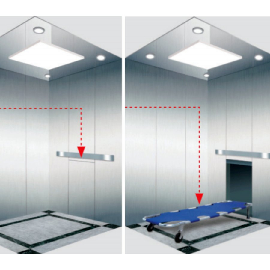 Hospital Stretcher Lift Vvvf Controller 1350kg 16 Passengers Medical Bed Elevator