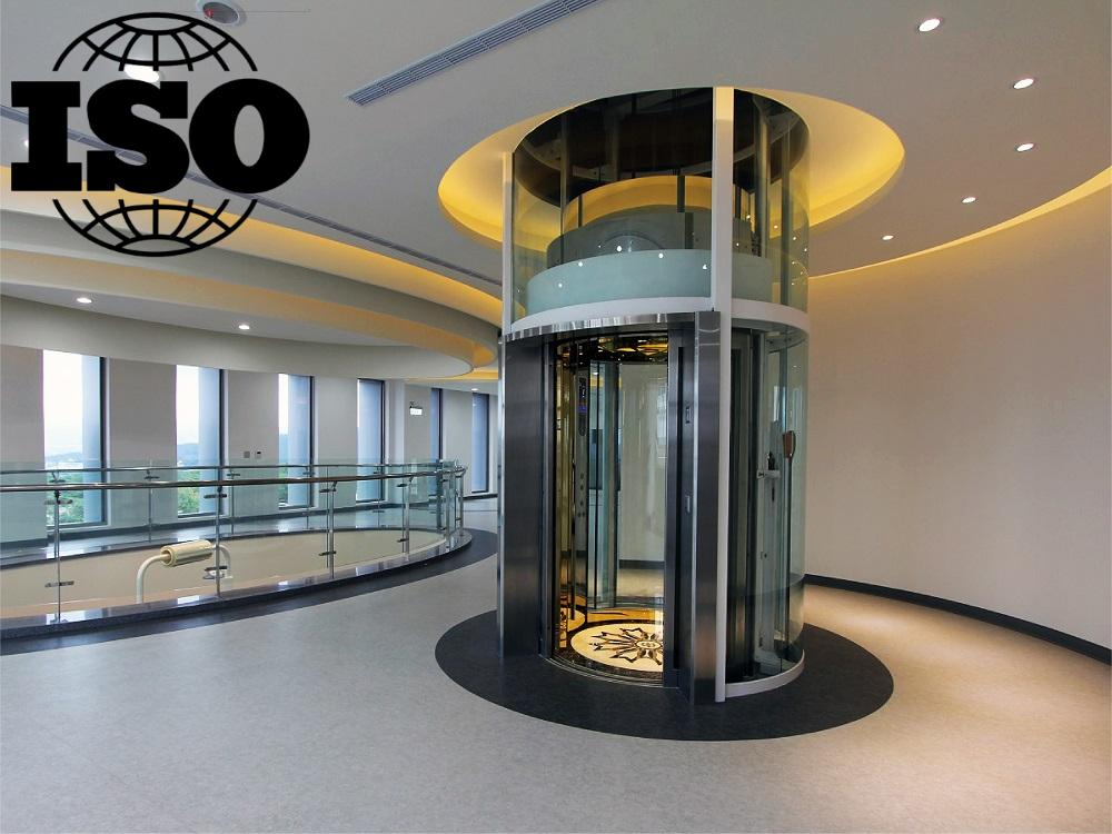 Circular 2-3 Floors Elevator for Home High-End Circular Glass Panoramic Elevator Traction