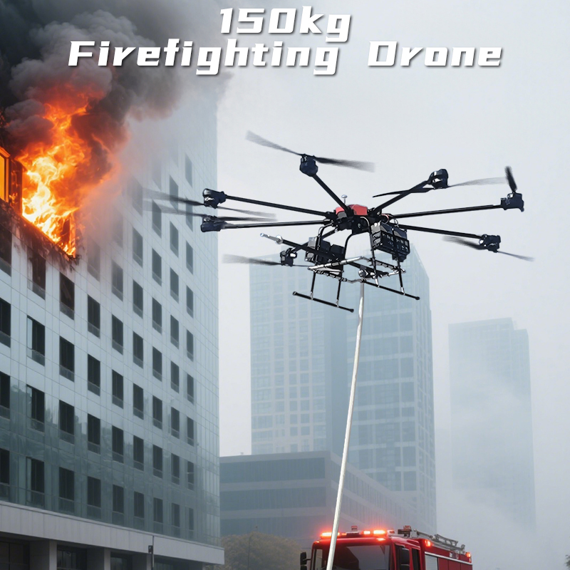 150kg Heavy Lift Professional GPS Autonomous Incendios Bomberos Fire Fighting Extinguisher Service Building Wildland Bushfire Firefighting Drone Price for Sale