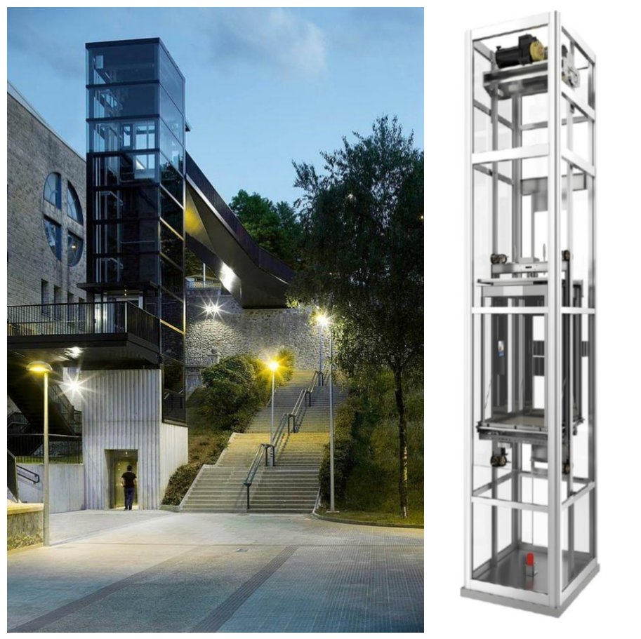 Customized Design Shaftless Home Elevator Indoor Outdoor House Lifts Traction Drive Type