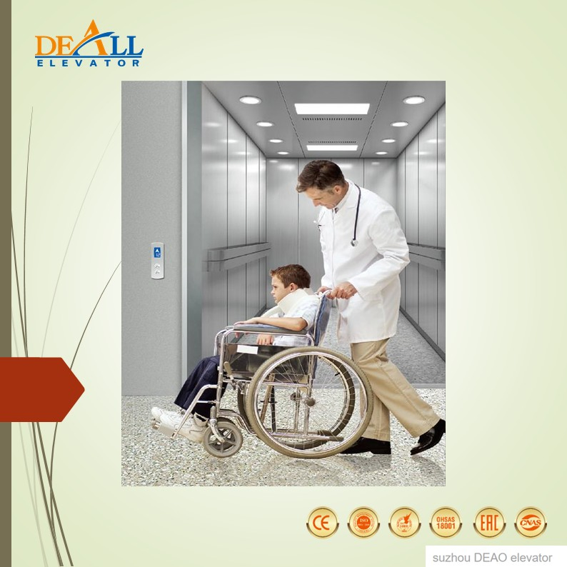 Global After-Sales Service 0.4m/, 0.63m/S, 1m/S Deao Patient Lift Modern Home Elevator