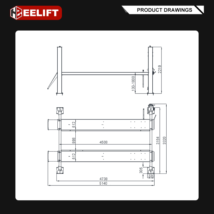 Automobile Vehicle Elevator 4 Post Auto Hoist Car Elevator with CE Certification
