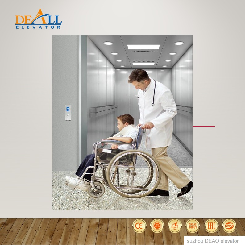 Global After-Sales Service 0.4m/, 0.63m/S, 1m/S Deao Patient Lift Modern Home Elevator
