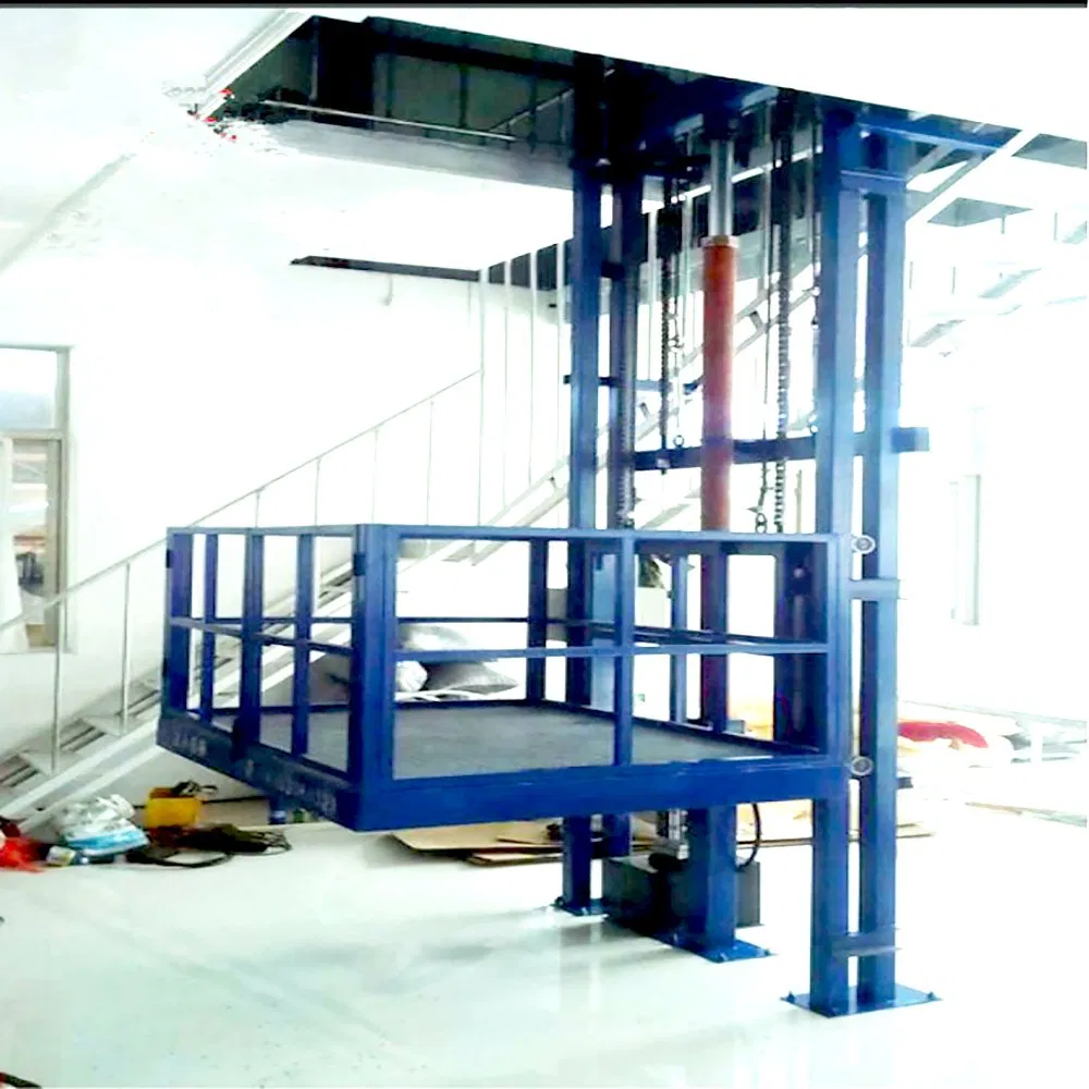 Electric Hydraulic Freight Elevator for Factory Floors Guide Rail Lift Platform