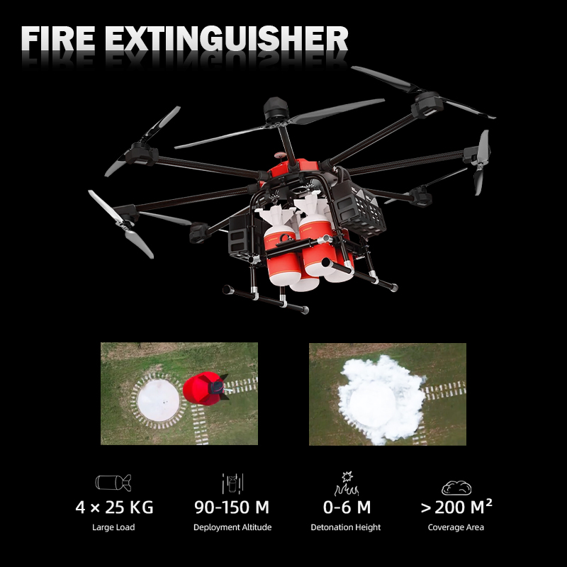Firefighting Remote Control Uav Bomberos RC GPS Long Flight Drones PARA Apagar Incendios Industrial Inspection Fire Fighting Drone with IR Eo Gimbal Camera