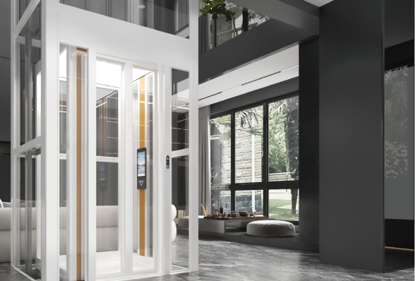 Small Loading Gearless Elevator Traction Motor Home Elevator Applicable Loft Compound Structure