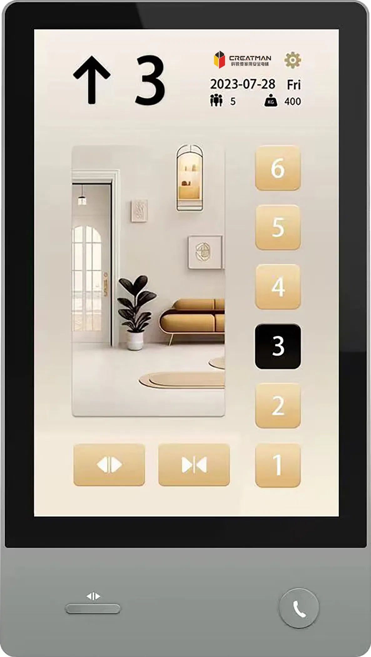 Price of Steel Belt Traction Machine Room-Less (MRL) Small Home Villa Elevator