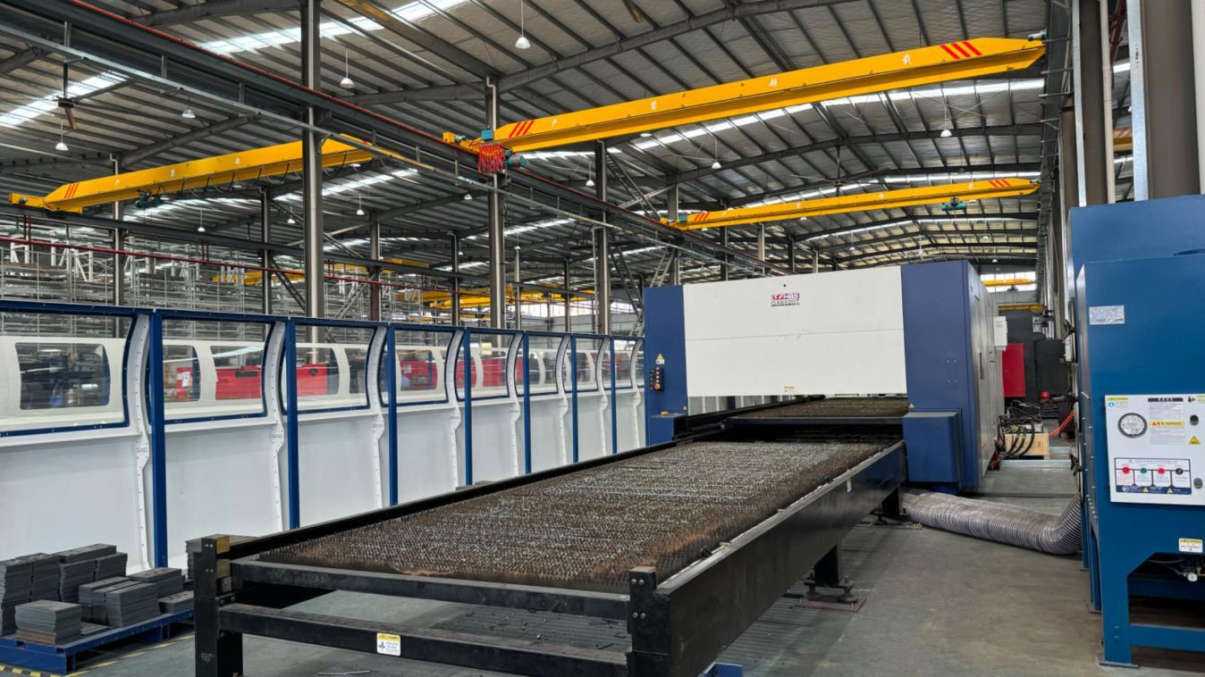 DHI Lift fiber laser cutting machine — precision steel cutting for elevator parts