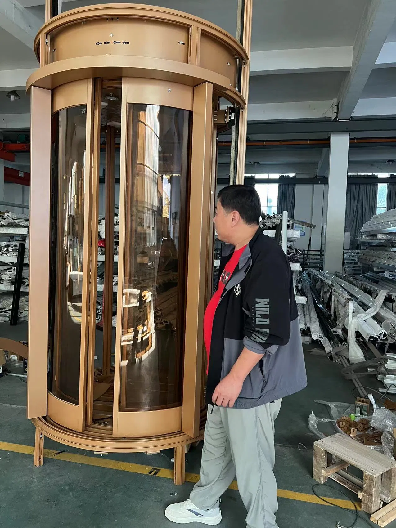 Hotel Traction Circular Construction Lifting Equipment Panoramic Automobile Stretcher Moving Sidewalk Industrial Elevator