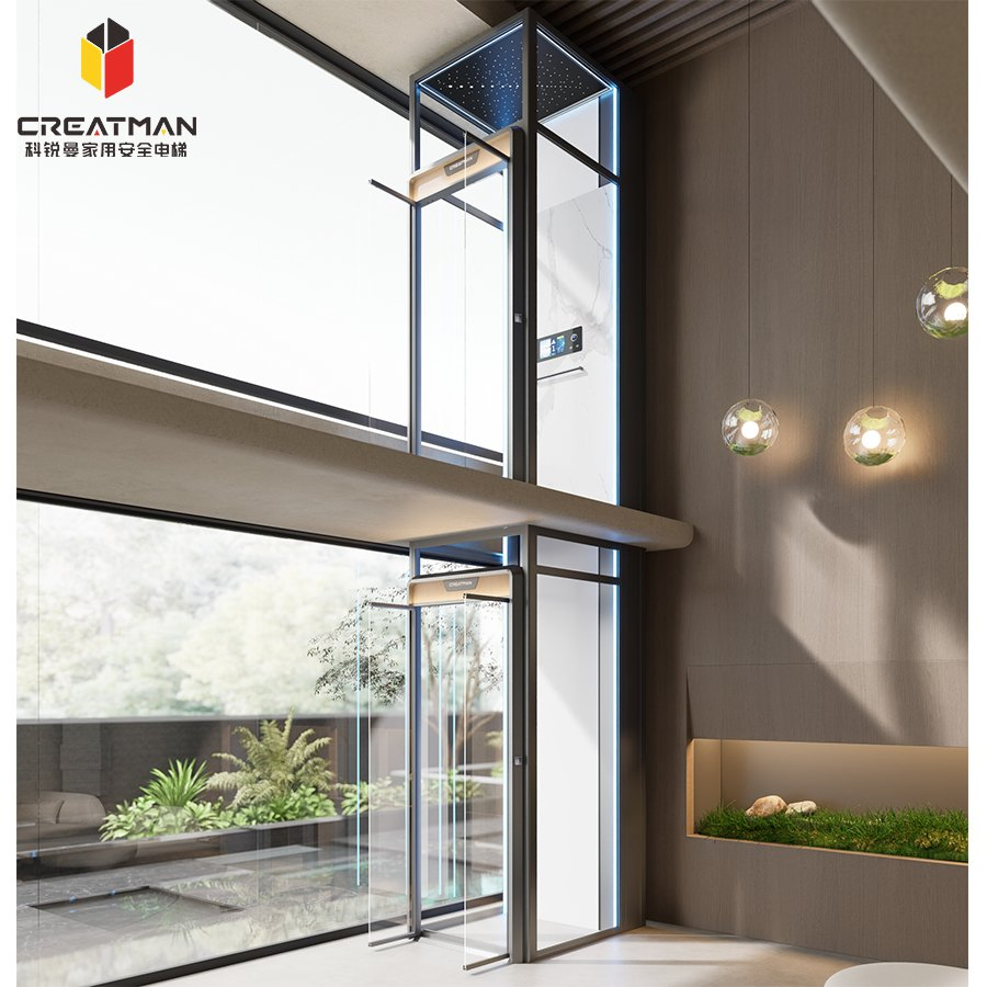 Long-Service-Life Low-Vibration Space-Saving Small Footprint Home Villa Elevator Lift
