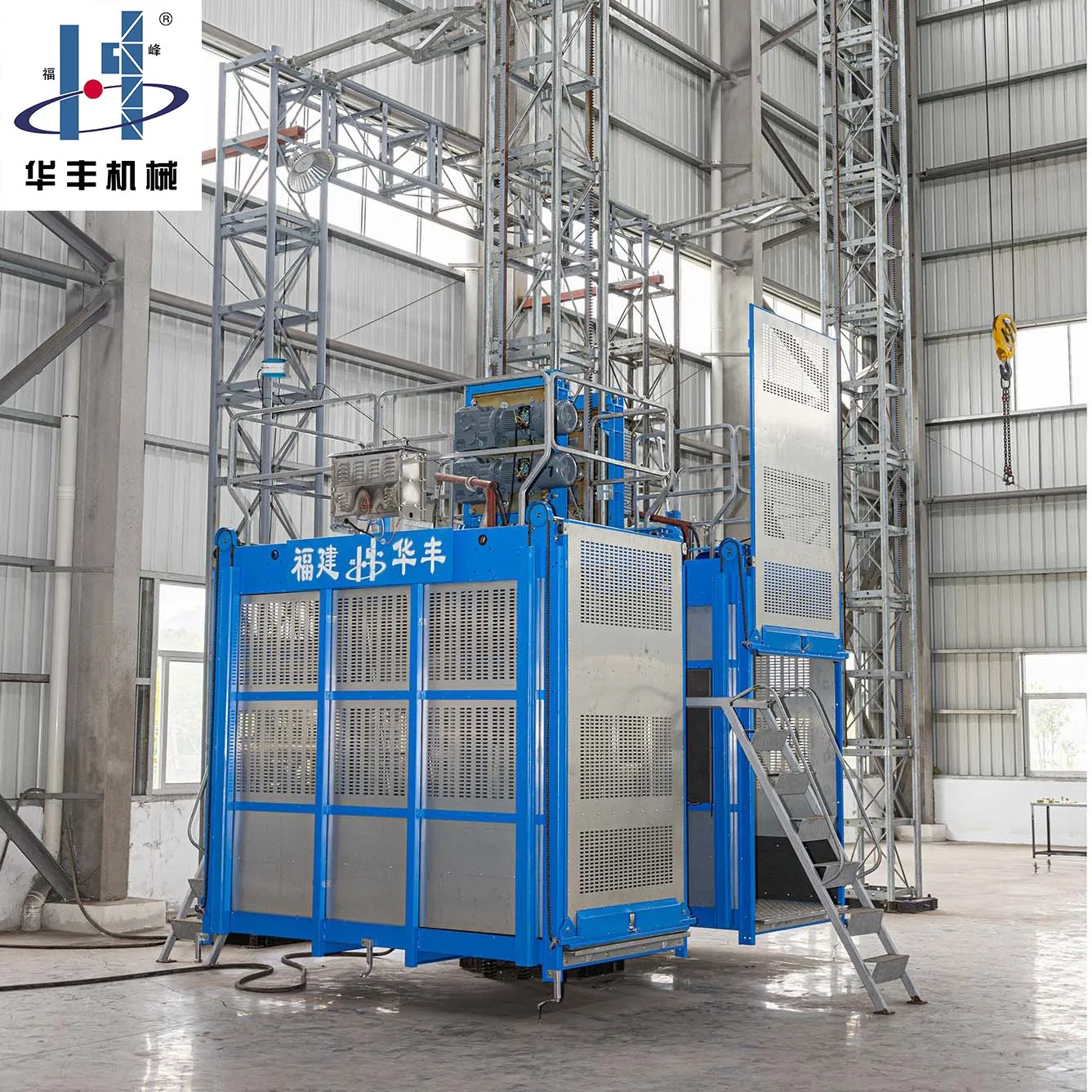 Cage Rated Lifting Equipment Building Hoist Load 2t Construction Elevator Using for Building Construction