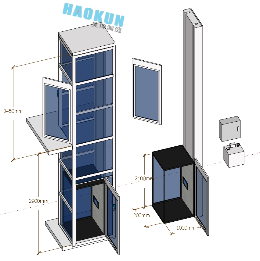 Traction Passenger Elevators Suitable for Villas