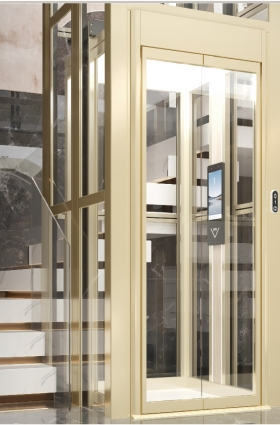 Small Loading Gearless Elevator Traction Motor Home Elevator Applicable Loft Compound Structure