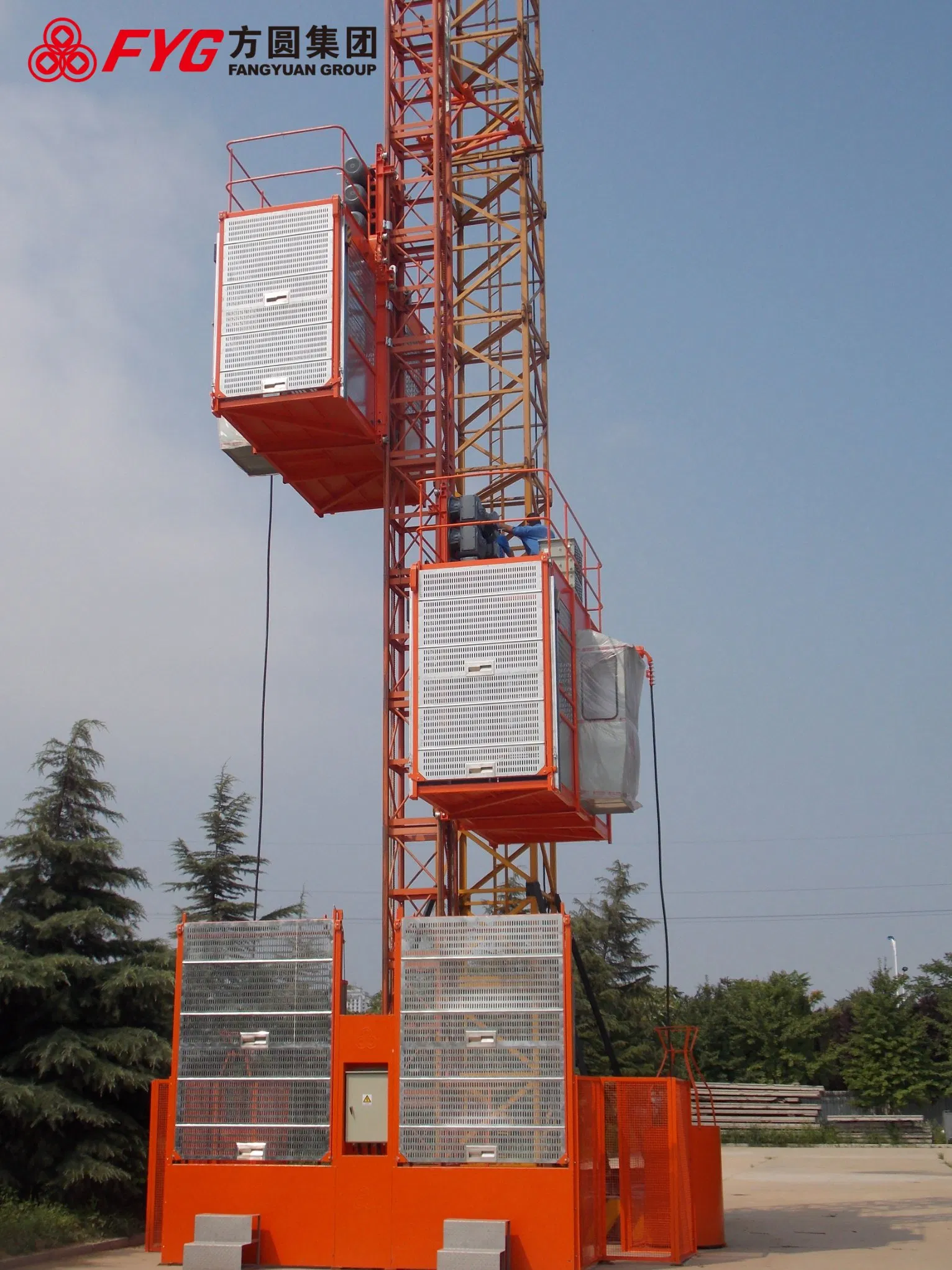 Advanced Construction Materials Elevator Double Cage 2000kg