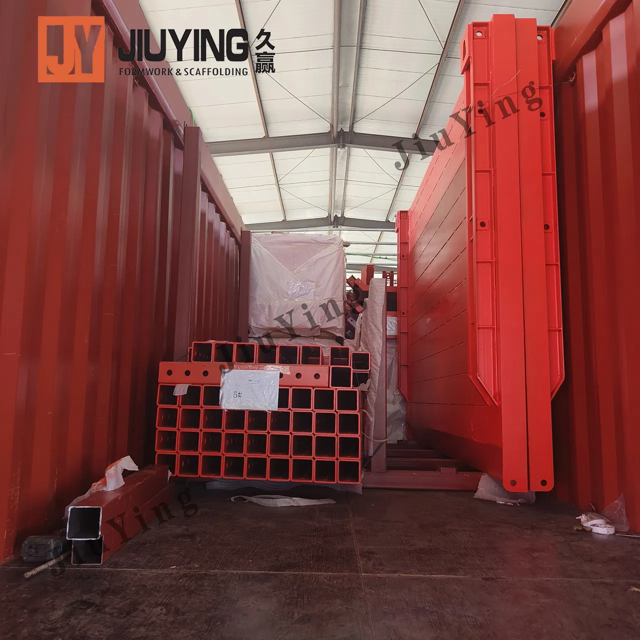 Versatile Trench Shoring System in Orange Red for Efficient Use