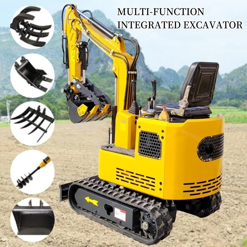 Small Excavator Earth Moving Machinery 1ton 0.8ton Digger Excavator Mini Crawler Excavator Machine with Bucket