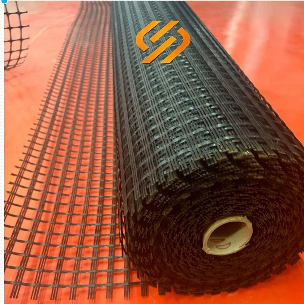 High-Strength 50kN 100kN Biaxial Fiberglass Geogrid for Roadworks Highways and Driveway Paving Fiber Glass Mesh Geogrid
