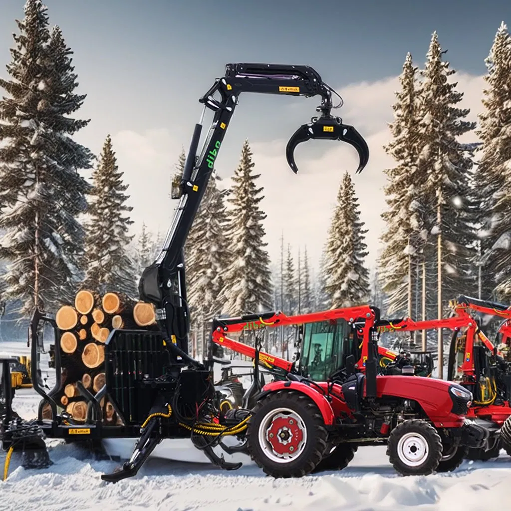 Forest Equipment CE Proved All Terrain Vehicles Agricultural Equipment Forest Machinery Boom 360 Rotary Valve Farm 4 Wheel Drive Quad Towable Log Loader