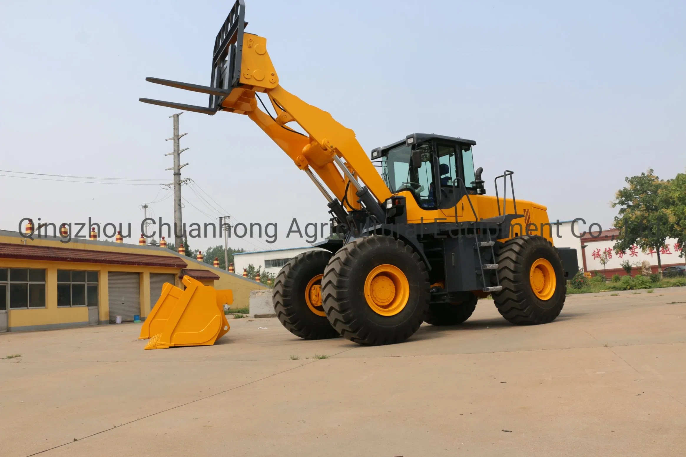 China Mini Small Compact China Small Farming Portable Construction 6ton Full Hydraulic Joystick Wheel Loader Earth Moving Machine with Quick Coupling&AC&Ripper
